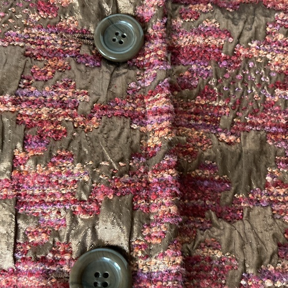 ERIN by Erin London jacket/coat ,button front, beautiful gold, & pink tones - Picture 5 of 8